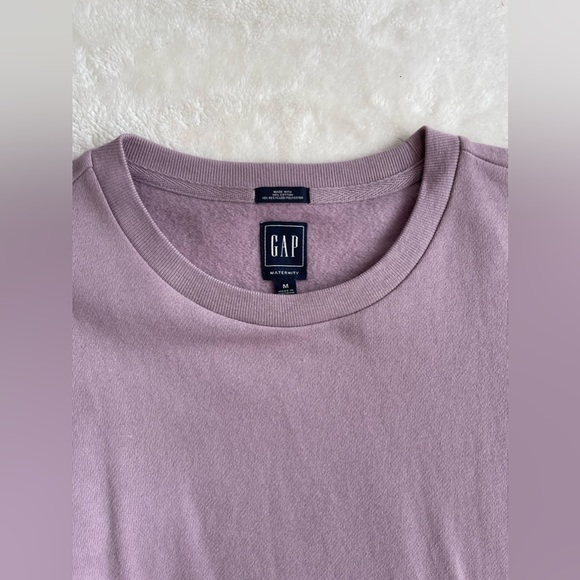 GAP Maternity Nursing Dusty Purple Sweatshirt with Puff Sleeves MEDIUM - Picture 3 of 10